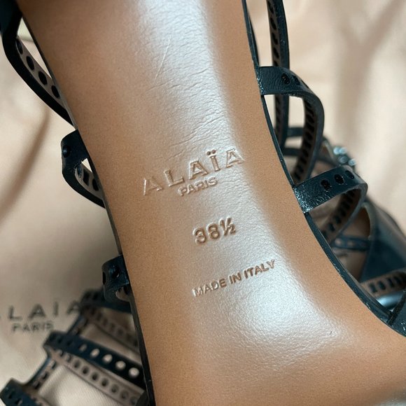 ALAIA Perforated Heeled Cage Sandals - Fits like a 7 or 7.5 - Picture 13 of 13